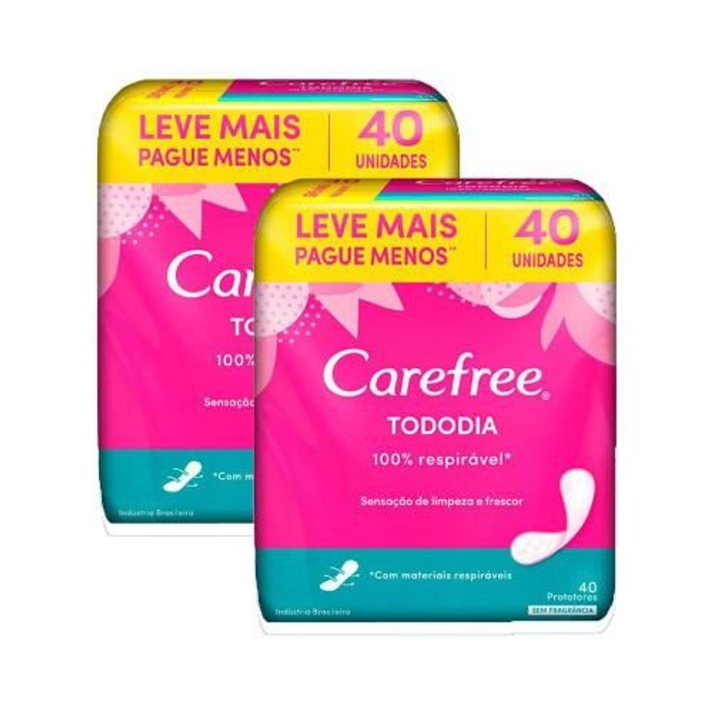 Protetores Diário Carefree Todo Dia sem Perfume 40 unidades