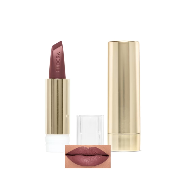 Combo Sofisticada E Confiante (Refil Batom Semi Matte Amulips Marrom Confiante + Case Dourada)