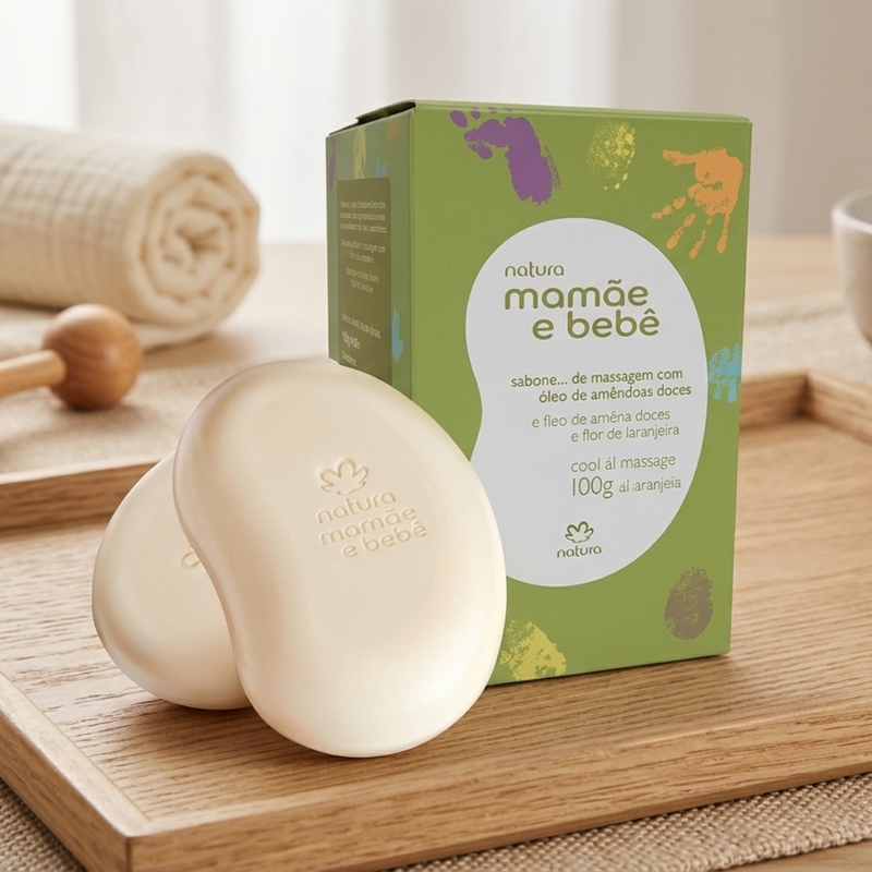 CAIXA COM 02 SABONETES NATURA MAMAE E BEBE - foto 2