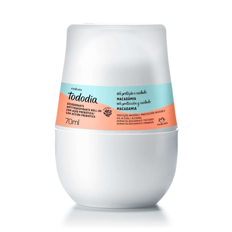 Desodorante antitranspirante roll-on tododia macadâmia