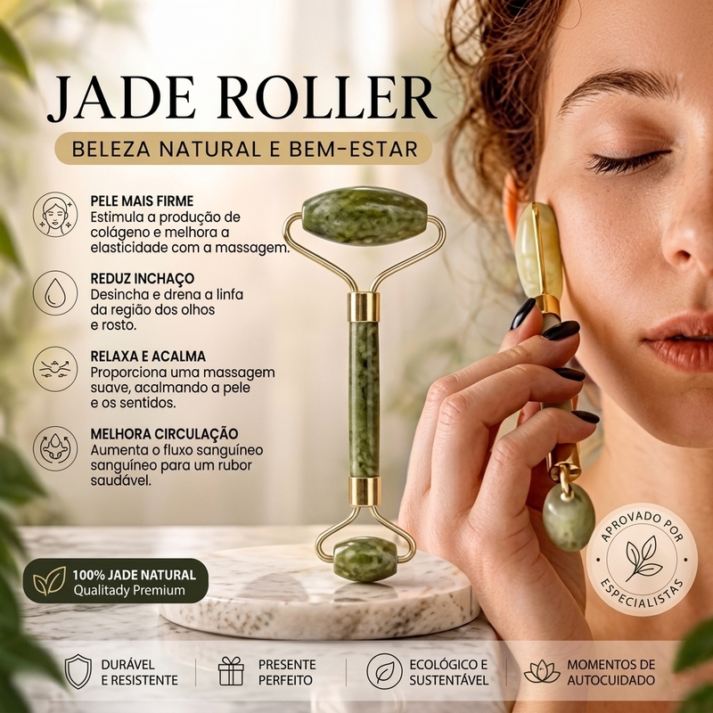 Massageador facial roller jade - foto 2