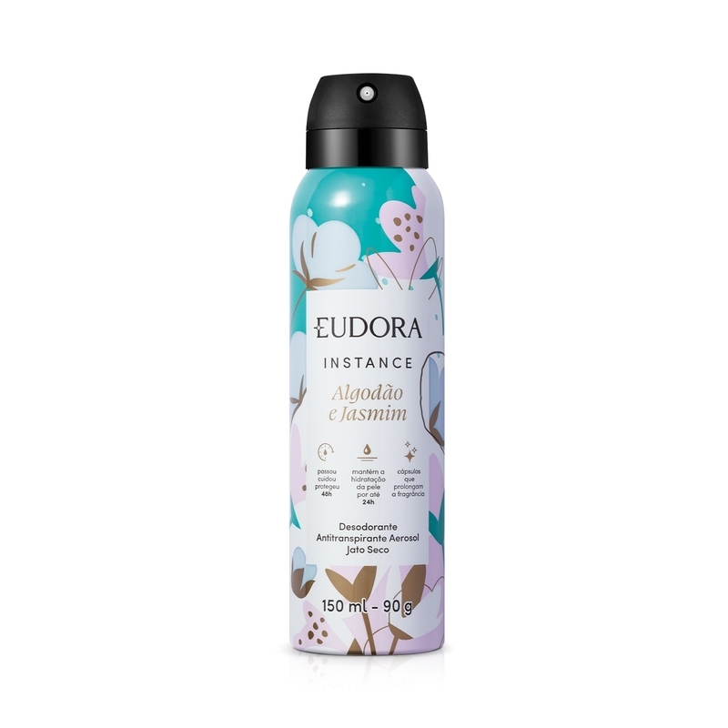 Desodorante Antitranspirante Aerosol Instance Algodão E Jasmim 150Ml/90G