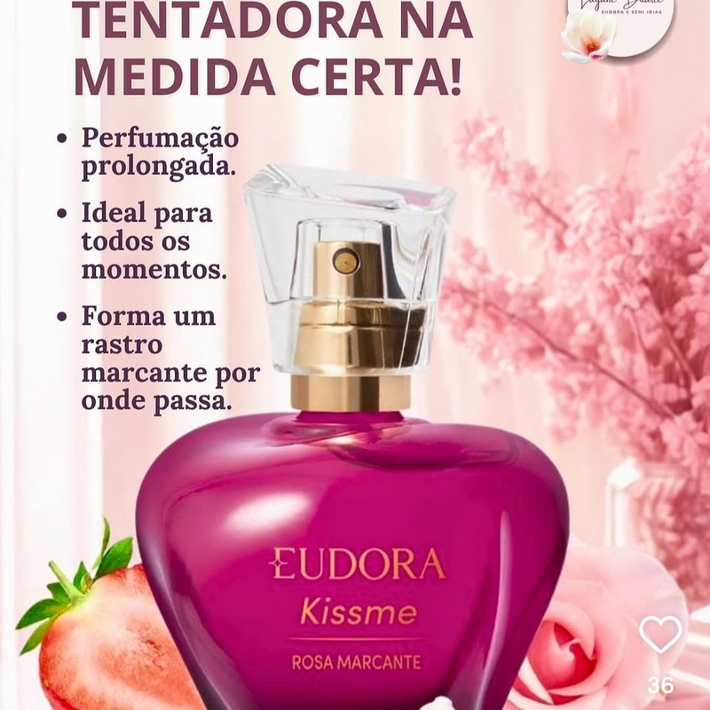 Kiss Me Desodorante Colônia Rosa Marcante