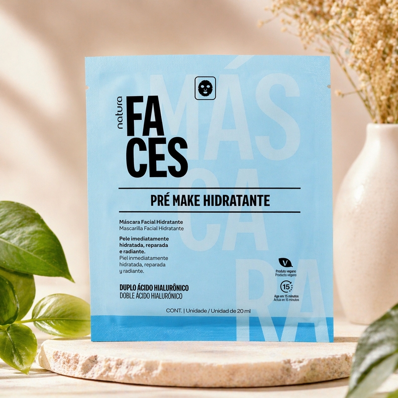 Máscara facial pré-make hidratante
