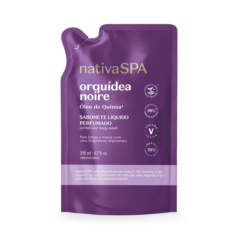 Refil Sabonete Líquido Perfumado Nativa Spa Orquídea Noire 200Ml