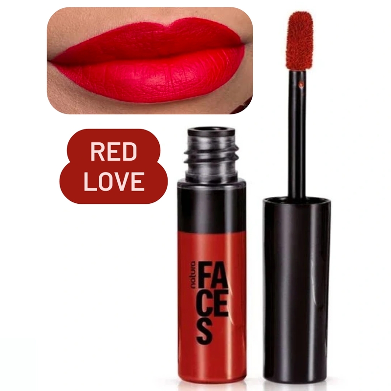 Batom Líquido Matte Longa Duração Faces RED LOVE