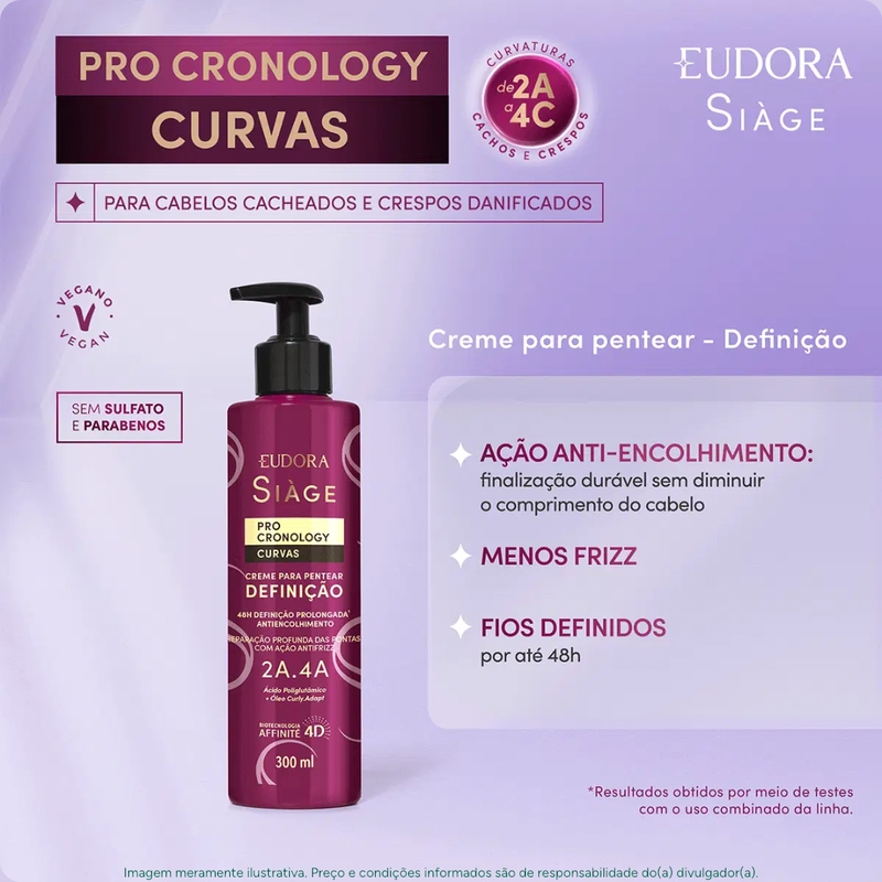 Creme Para Pentear Definição Siàge Pro Cronology Curvas 300Ml - foto 2