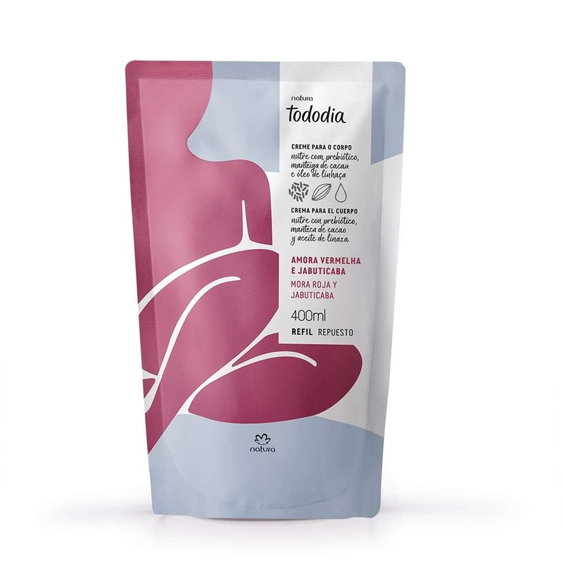 Refil Creme Desodorante Nutritivo para o Corpo Tododia Amora Vermelha e Jabuticaba - 400 ml