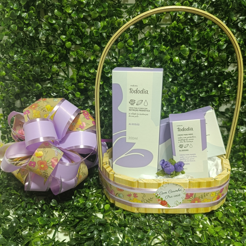 Kit Hidratante Algodão 200ml + Creme De Mão+ Caixa Com 02 Sabonetes