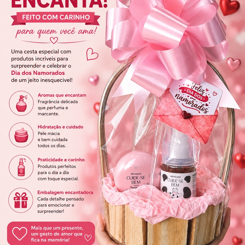Cesta Deleite Mini Body Splash + Creme De Mão
