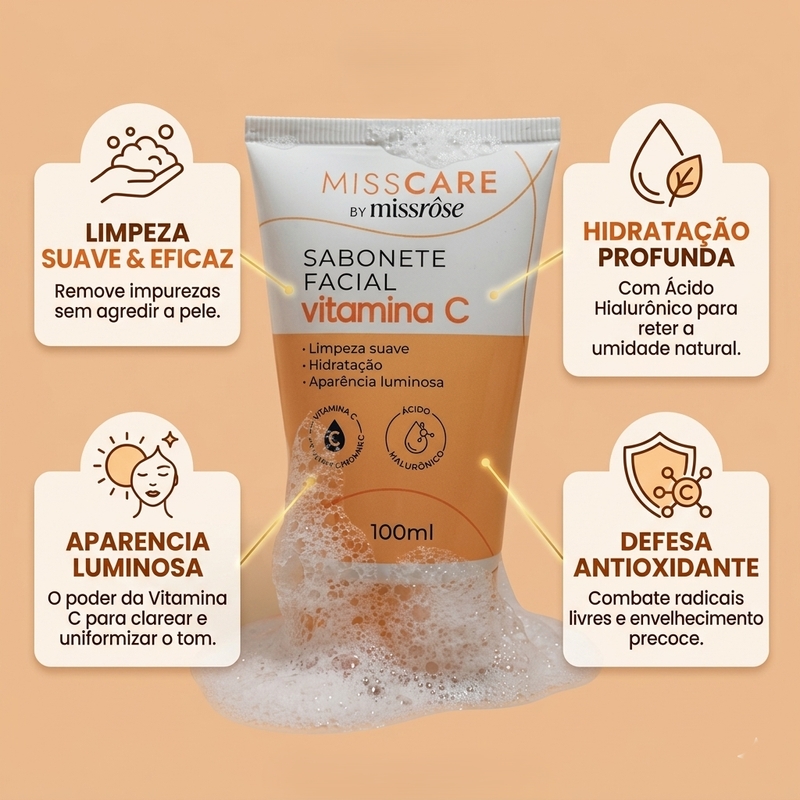 Sabonete facial de Vitamina C - 100ml - foto 2