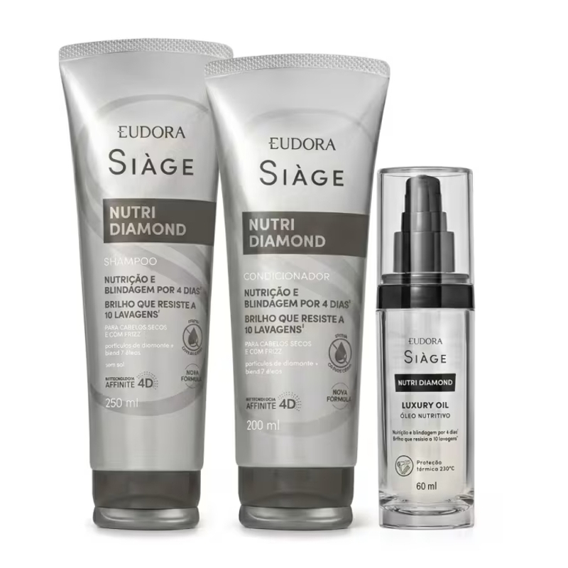 Combo Nutri Diamond Shampoo + Condicionador + Óleo