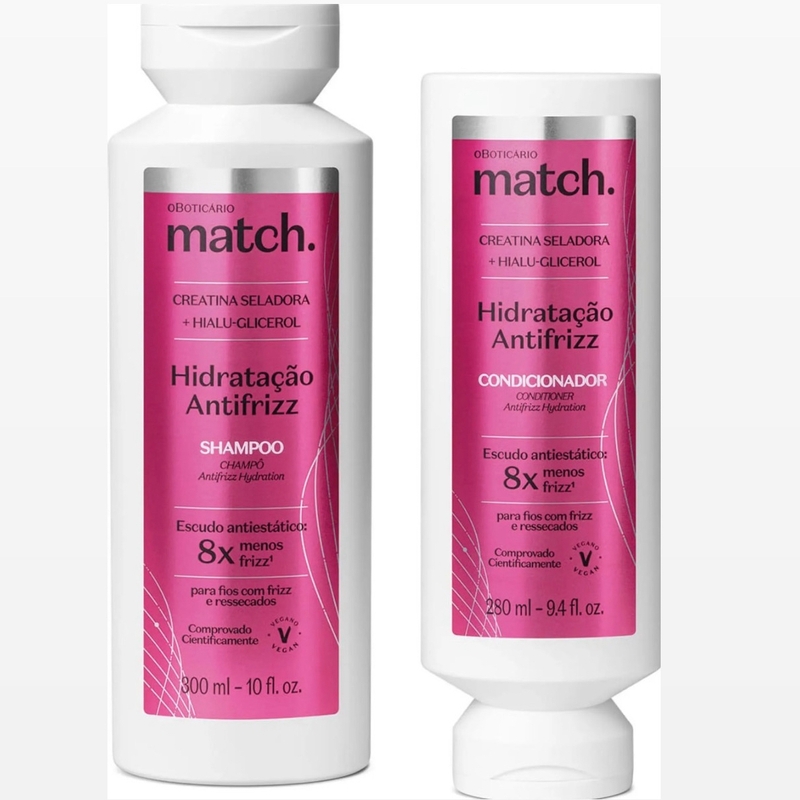 Combo Match HIdratação Antifrizz: Shampoo 300ml + Condicionador 280ml