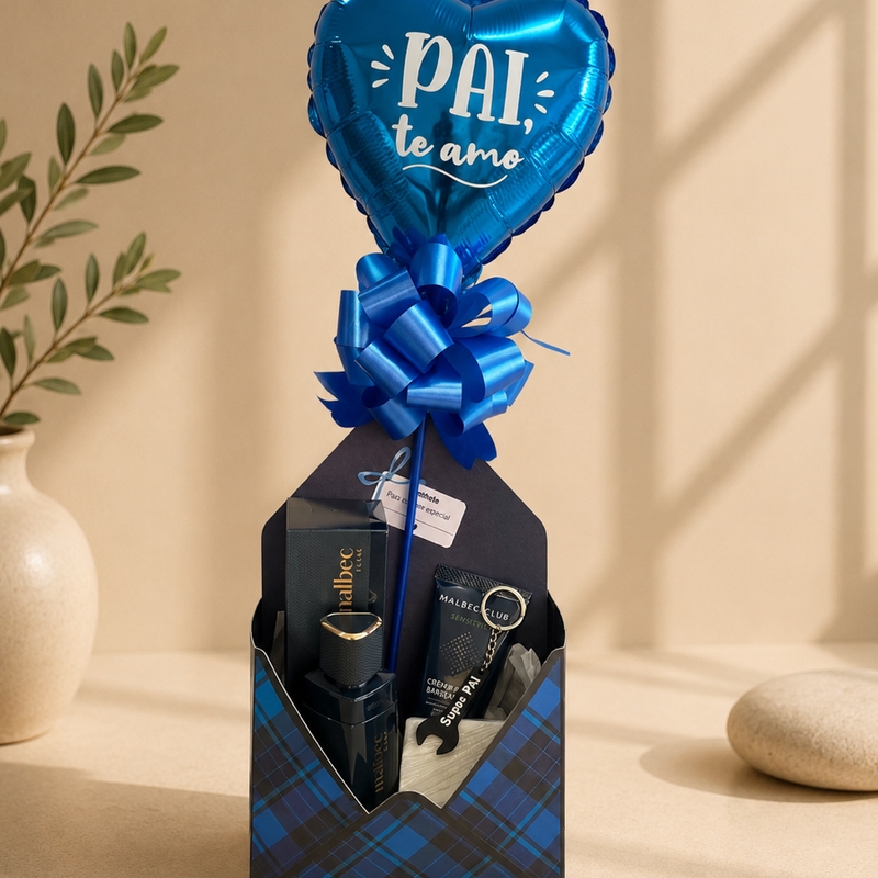 Kit Malbec Flame (Perfume, Creme de Barbear, Sabonete e Chaveiro)