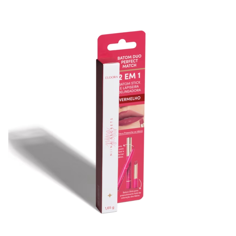 Batom Rosa Duo Perfect Match Niina Secrets 1,65g - foto 4