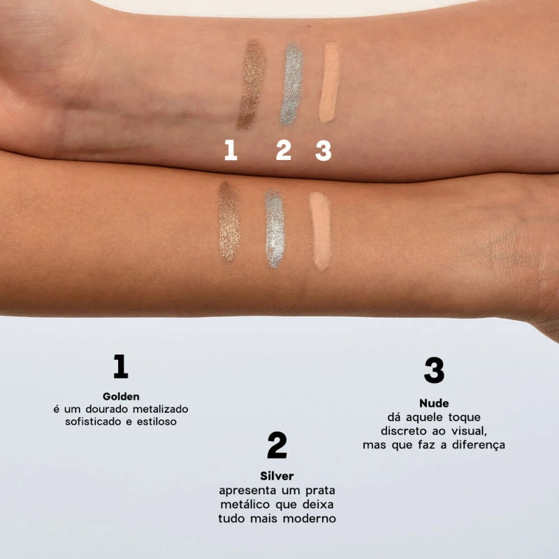 Lápis para Olhos Prata - Shine Eye Pencil Silver Océane 4you 1,4g - foto 6