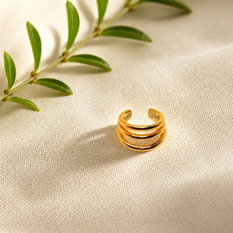 Piercing Ouro 3 Filete Liso 1,2cm