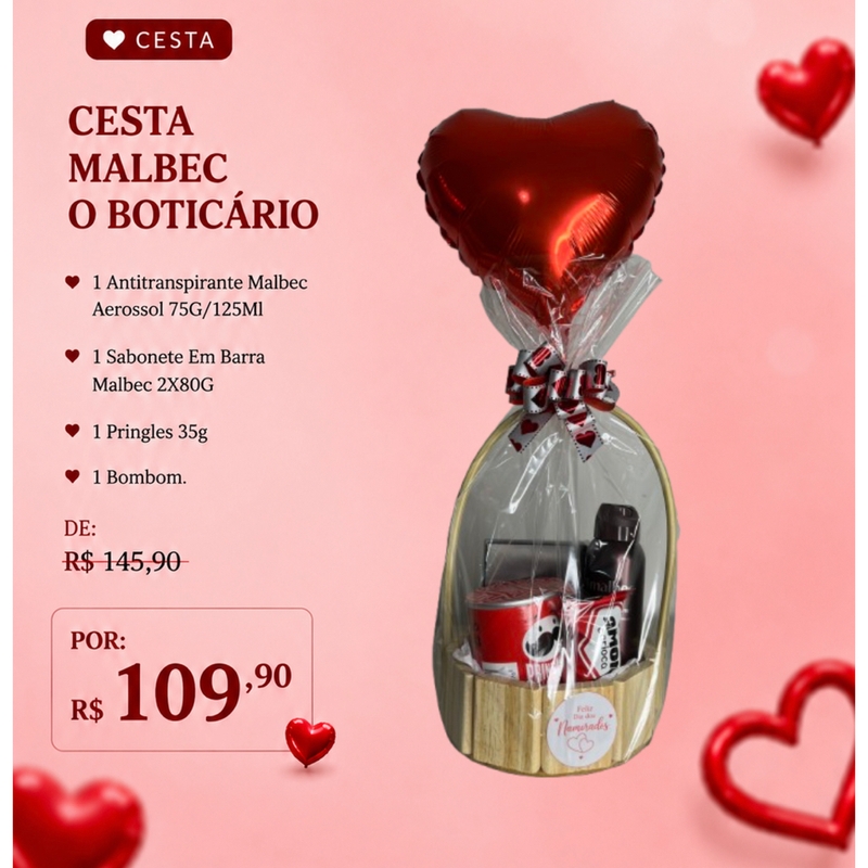 Cesta Malbec o Boticário -  Opção Masculina
