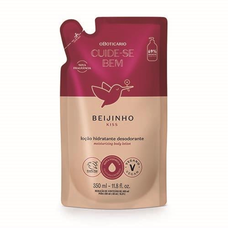 Refil Loção Hidratante Desodorante Corporal Cuide-Se Bem Beijinho 350Ml