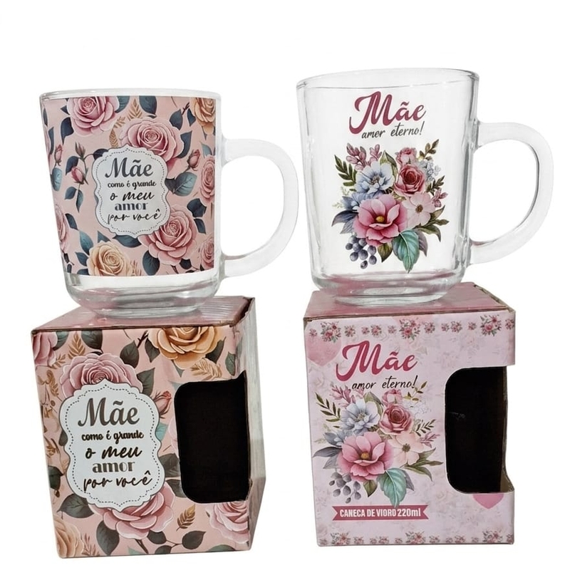 Caneca de vidro 220ml Mãe
