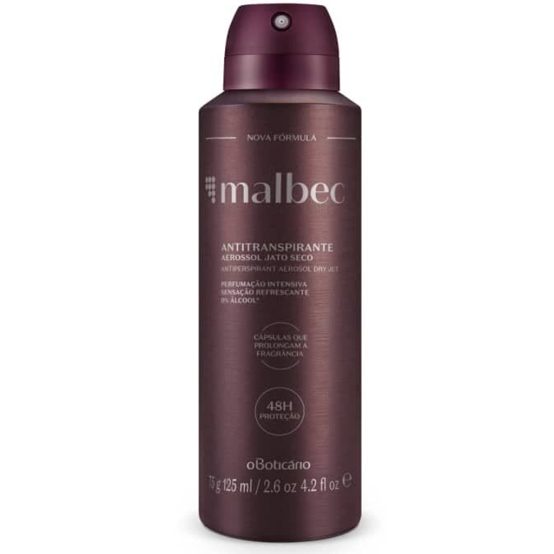 Malbec Desodorante Antitranspirante Aerosol, 75g