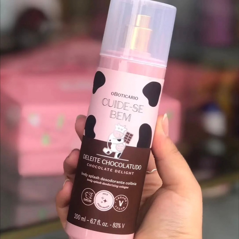Body Splash Desodorante Colônia Cuide-Se Bem Deleite Chocolatudo 200Ml
