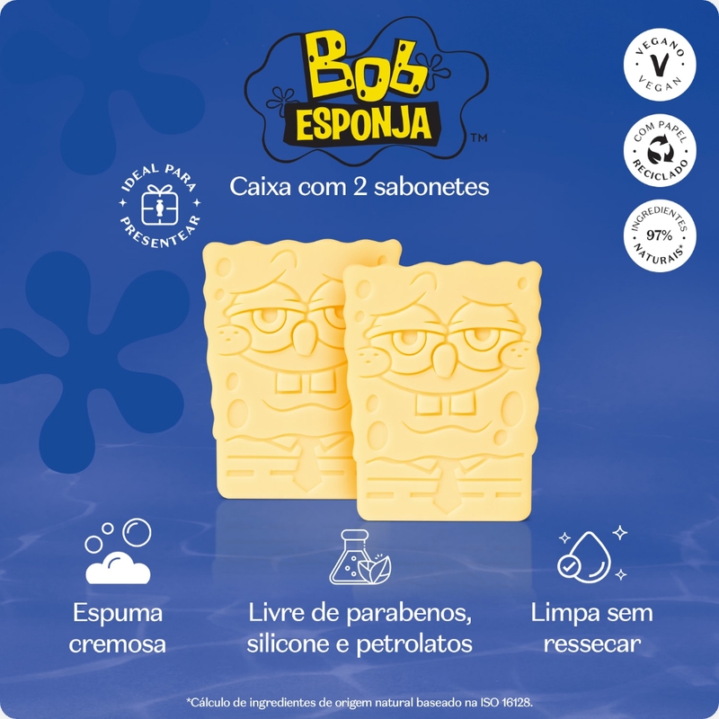 Sabonete Em Barra Cuide-Se Bem Bob Esponja 2X100G - foto 3