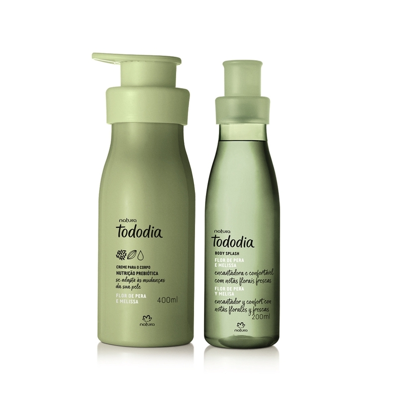 Kit tododia flor de pera e melissa com body splash - 1 Creme desodorante nutritivo para o corpo - 400 ml + 1 Body splash desodorante colônia - 200 ml