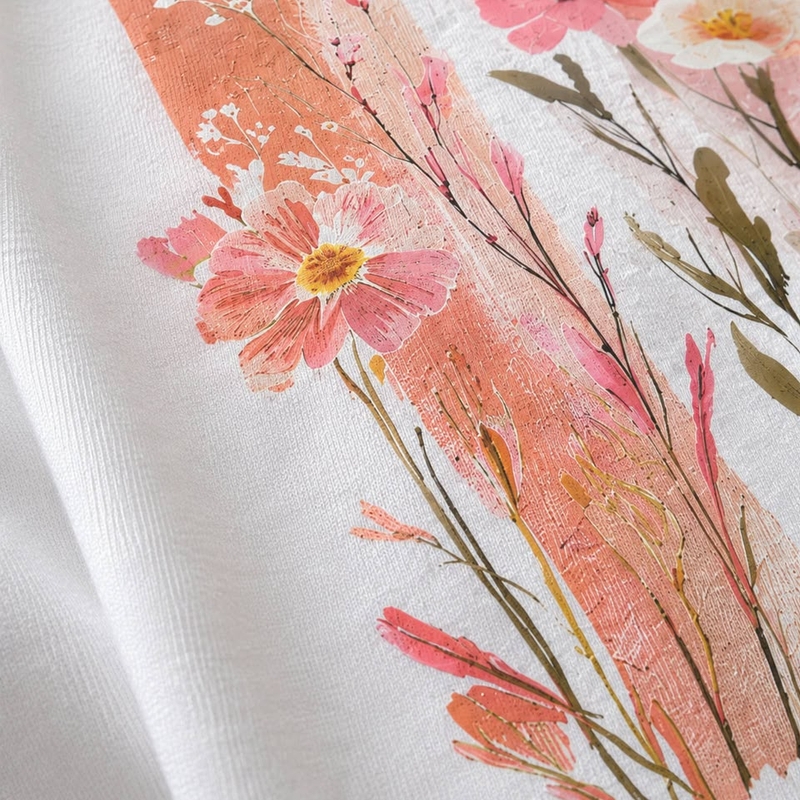 TSHIRT FEMININA -FLORES DEUS É BOM -COR MARFIM (TAM M, G) - foto 2