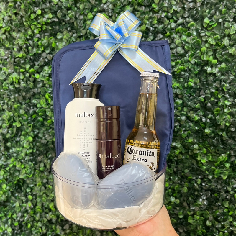 Presente Malbec Premium (Shampoo + Body Spray + 2 Sabonetes + Necessarie + Coronita)