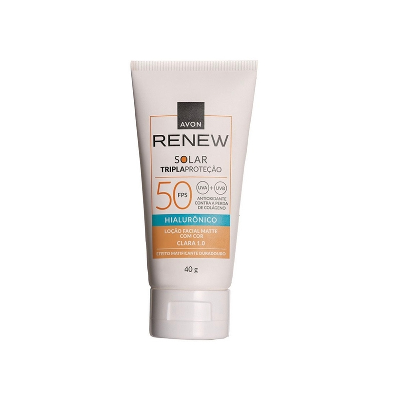 Renew Loção Facial Matte Com Cor Clara Fps50 40g