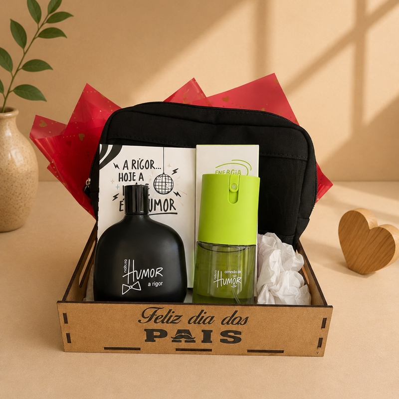 Kit Humor A Rigor (Perfume, Body Spray e Necessaire)
