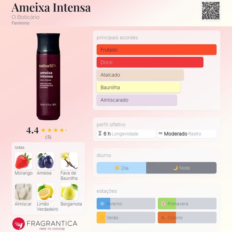 Body Splash Desodorante Colônia Nativa Spa Ameixa Intensa 200ml - foto 4