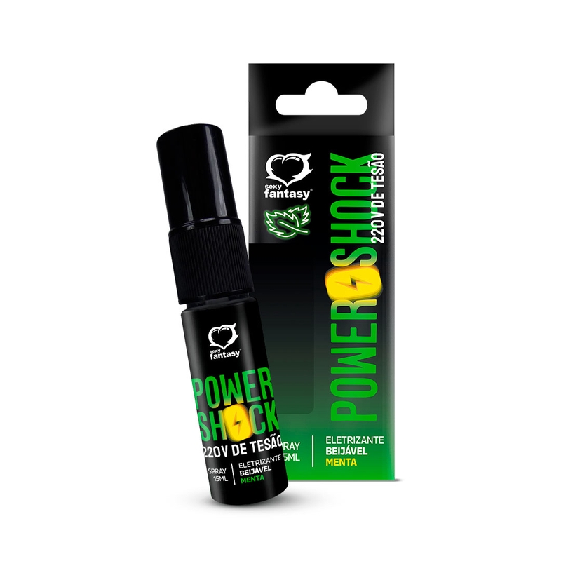 Spray Eletrizante Beijável - Power Shock - 15 ml | Sabor: Menta
