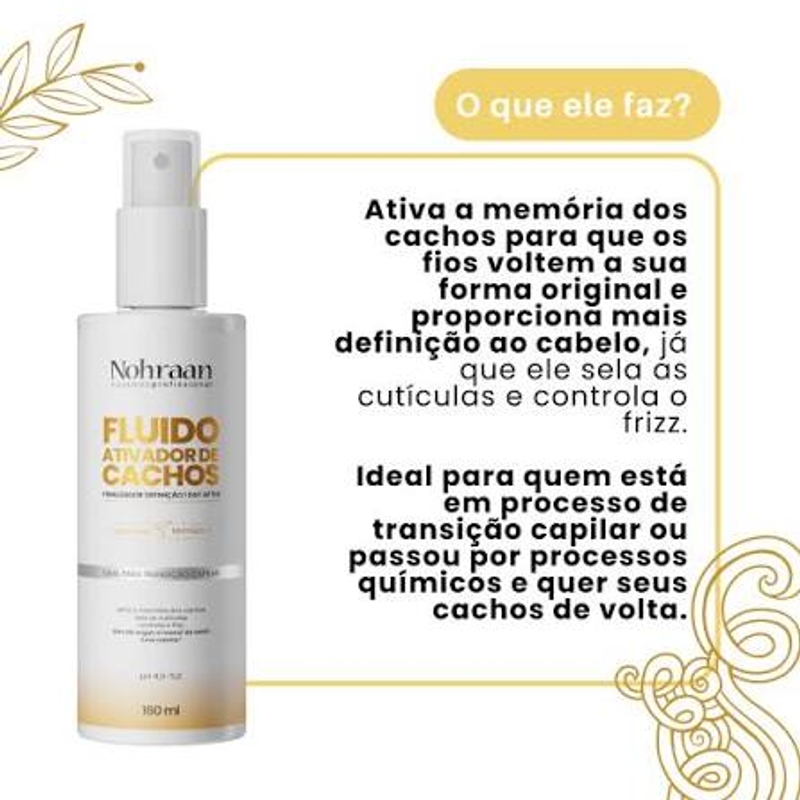 Fluido Ativador de Cachos Nohraan - 160ml