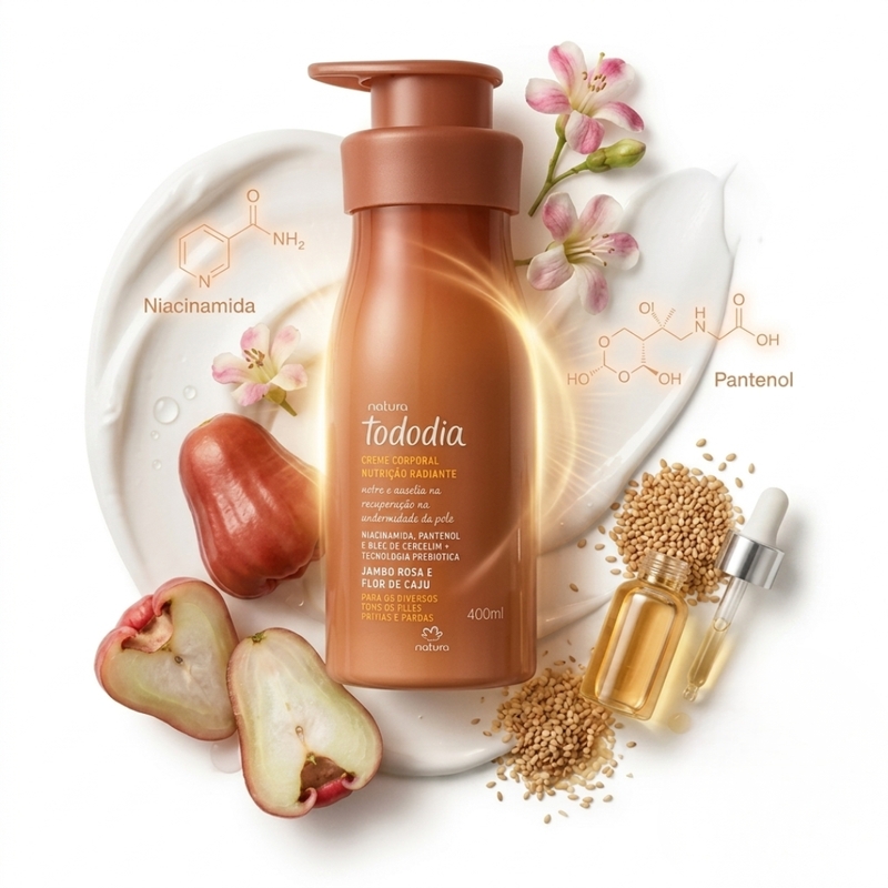 CREME DESODORANTE NUTRITIVO PARA O CORPO TODODIA JAMBO ROSA E FLOR DE CAJU 400ML - foto 3