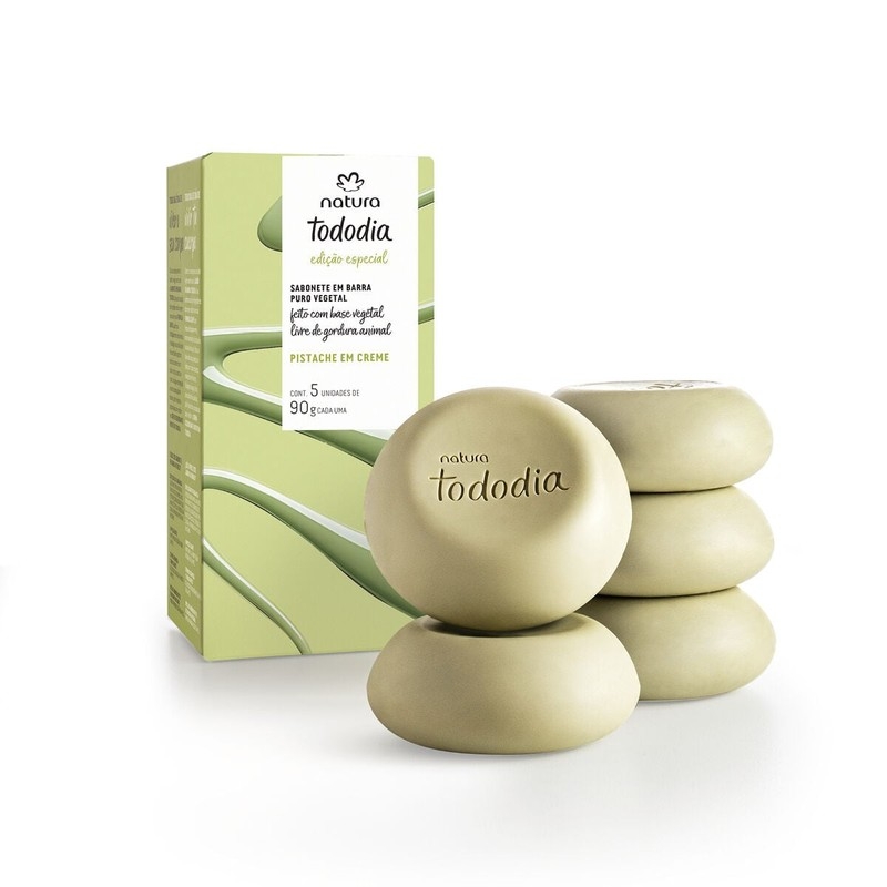 Sabonete em Barra Puro Vegetal Tododia Pistache em Creme - 5X90 g