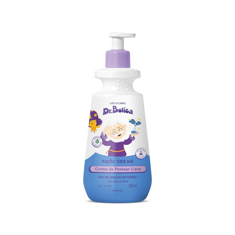 Creme Para Pentear Infantil Cabelos Lisos  1A À 2C Dr.Botica Poção Tira Nó 350Ml