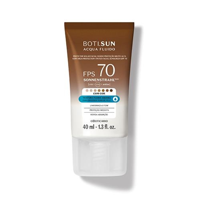 Protetor Solar Facial Com Cor FPS70 Boti.Sun 1.0 40ml