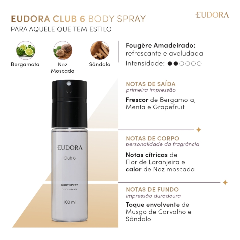 Body Spray Club 6 100ml - foto 2