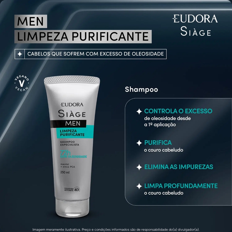 Shampoo Siàge Men Limpeza Purificante 250ml - foto 2