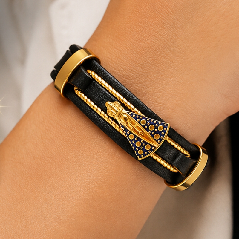 Pulseira Couro - N.Sra. Aparecida