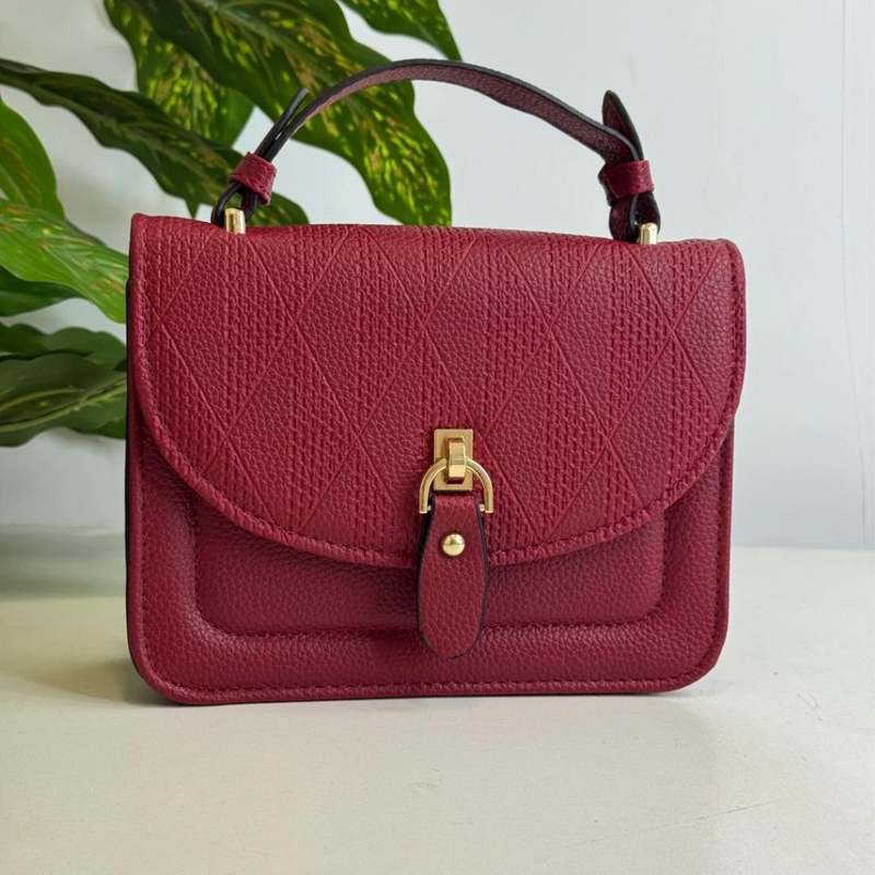 Bolsa Estruturada Com Alça de Mão com Detalhes Dourados (múltiplas cores) - foto 3