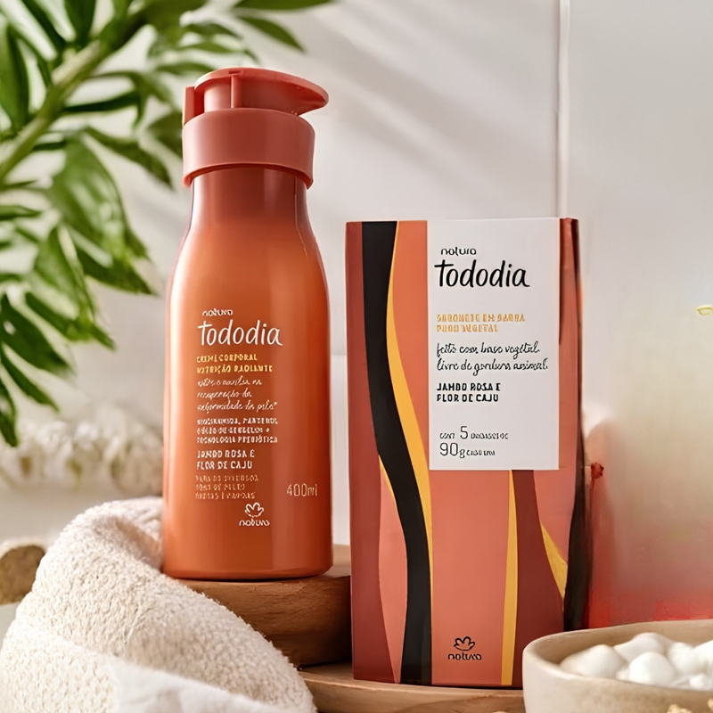 COMBO NATURA TODODIA JAMBO ROSA (HIDRATANTE 400ML + CAIXA COM 05 SABONETES EM BARRA) - foto 4