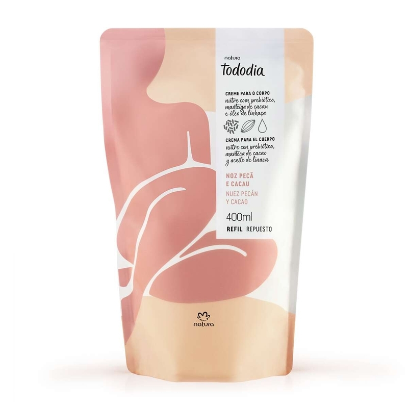 Refil Creme Desodorante Nutritivo para o Corpo Tododia Noz Pecã e Cacau - 400 ml