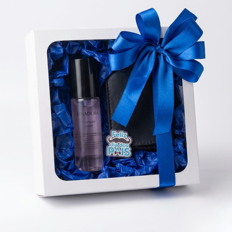 KIT PRESENTE BODY SPRAY CLUB 6 EUDORA + CARTEIRA PORTA CARTOES + CHAVEIRO DIA DOS PAIS MASCULINO