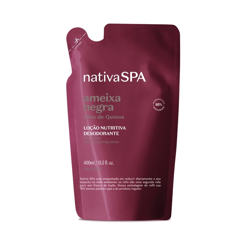 Refil Loção Desodorante Hidratante Corporal Nativa Spa Ameixa Negra 400Ml