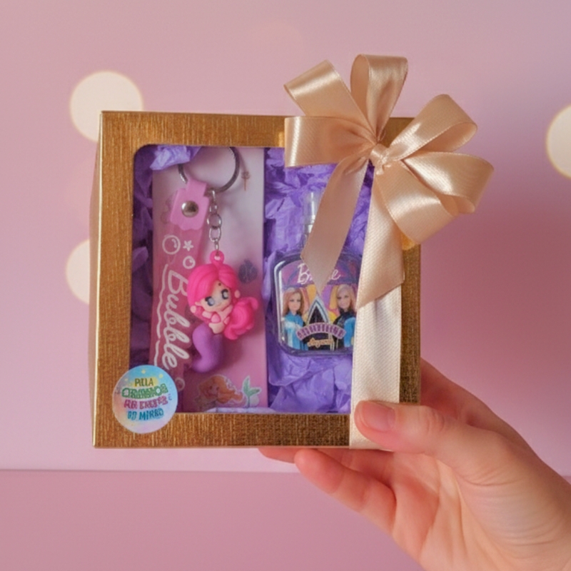 PRESENTE MENINA MINIATURA COLONIA JEQUITI BARBIE + CHAVEIRO SEREIA - foto 2