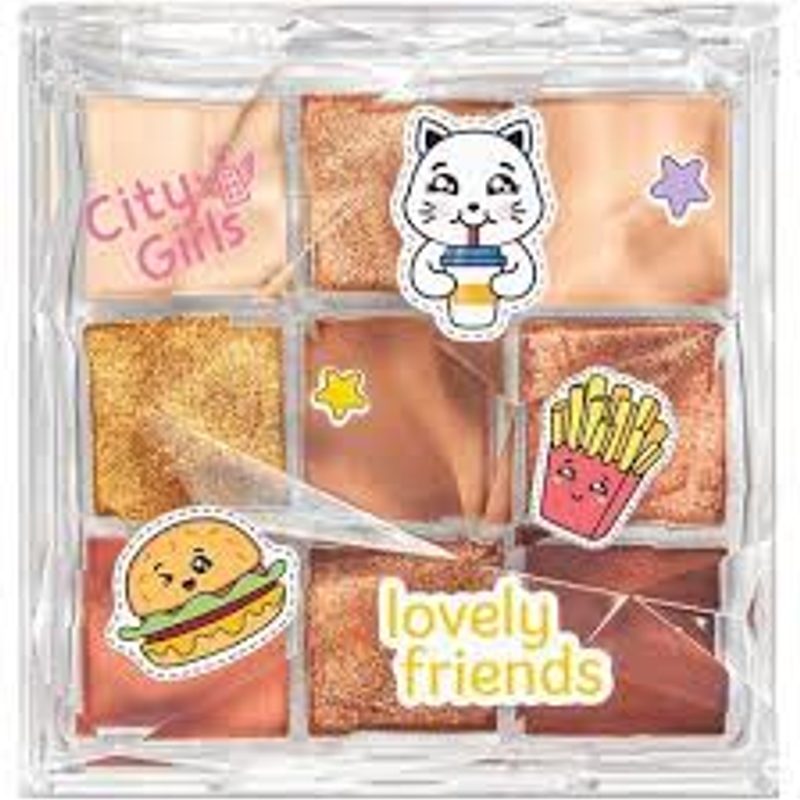 City Girls Lovely Friends Paleta de Sombras 9 cores - A
