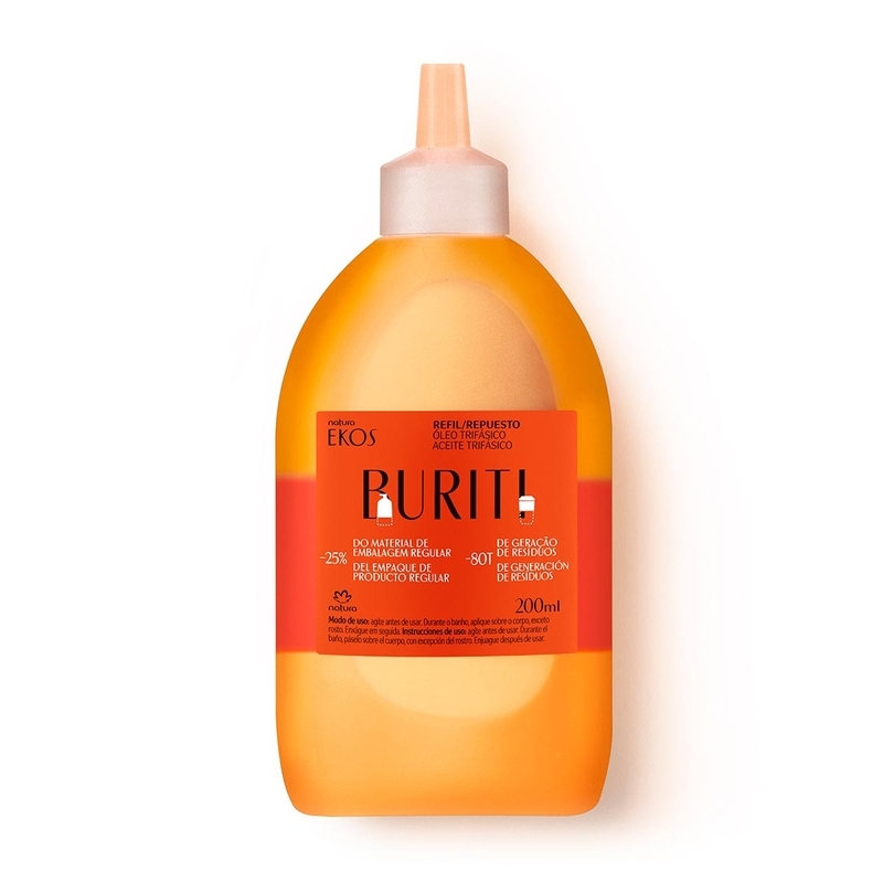 Refil óleo trifásico desodorante corporal buriti
